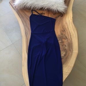 ONE SHOULDER BLUE DRESS